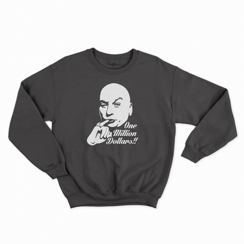 felpa con girocollo unisex- one million dollars bianco