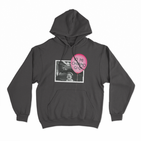felpa con cappuccio unisex- io mi chiamo gigi