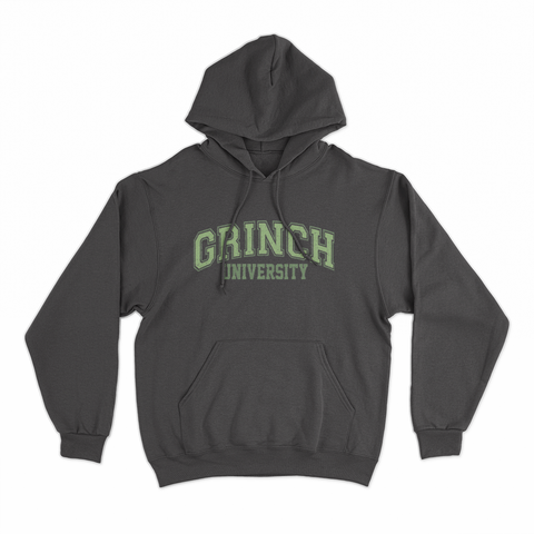 felpa con cappuccio  unisex- grinch university natale