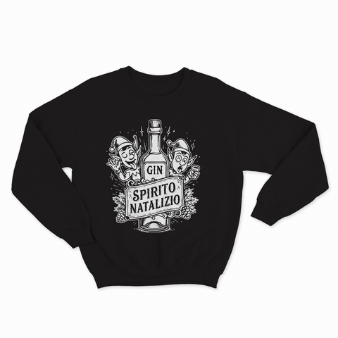 felpa con girocollo unisex- gin spirito natalizio natale