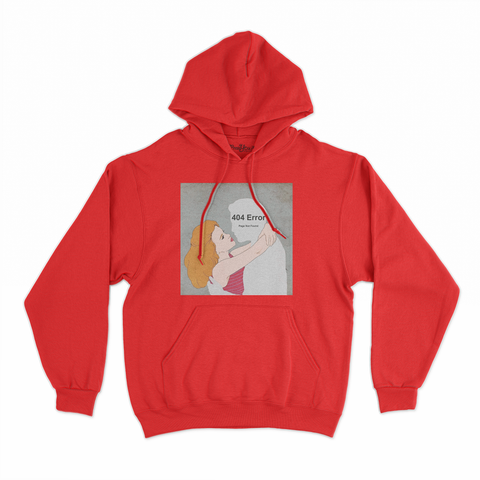 felpa con cappuccio unisex- assenza di amore error 404 page not found