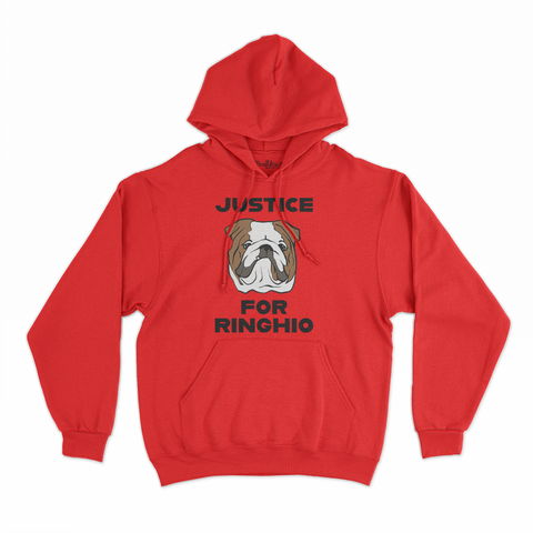 felpa con cappuccio unisex- justice for ringhio giustizia per ringhio