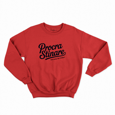 felpa con girocollo unisex- procrastinare life easy do it later