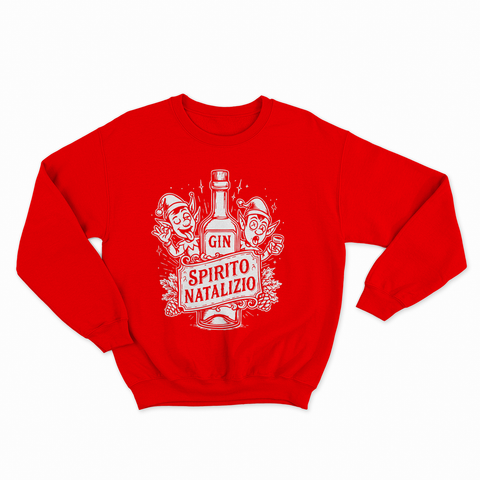 felpa con girocollo unisex- gin spirito natalizio natale