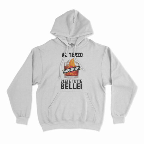 felpa con cappuccio unisex- al terzo negroni siete tutte belle