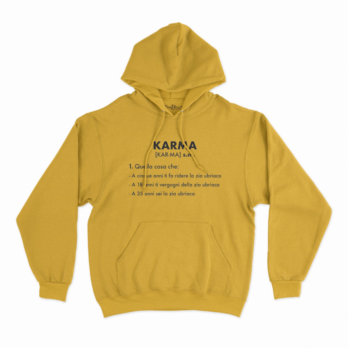 felpa con cappuccio unisex- karma dizionario