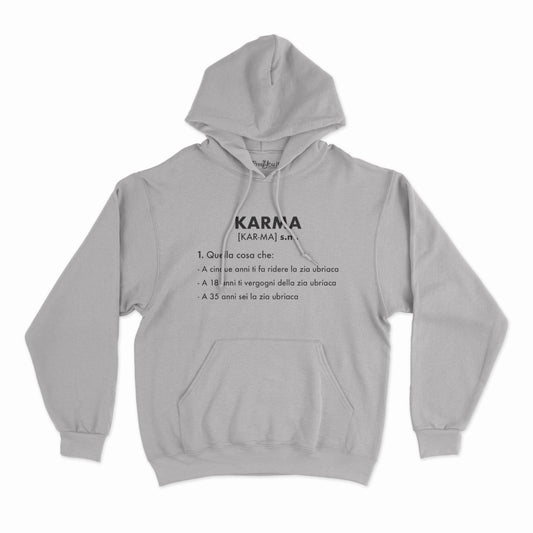 felpa con cappuccio unisex- karma dizionario