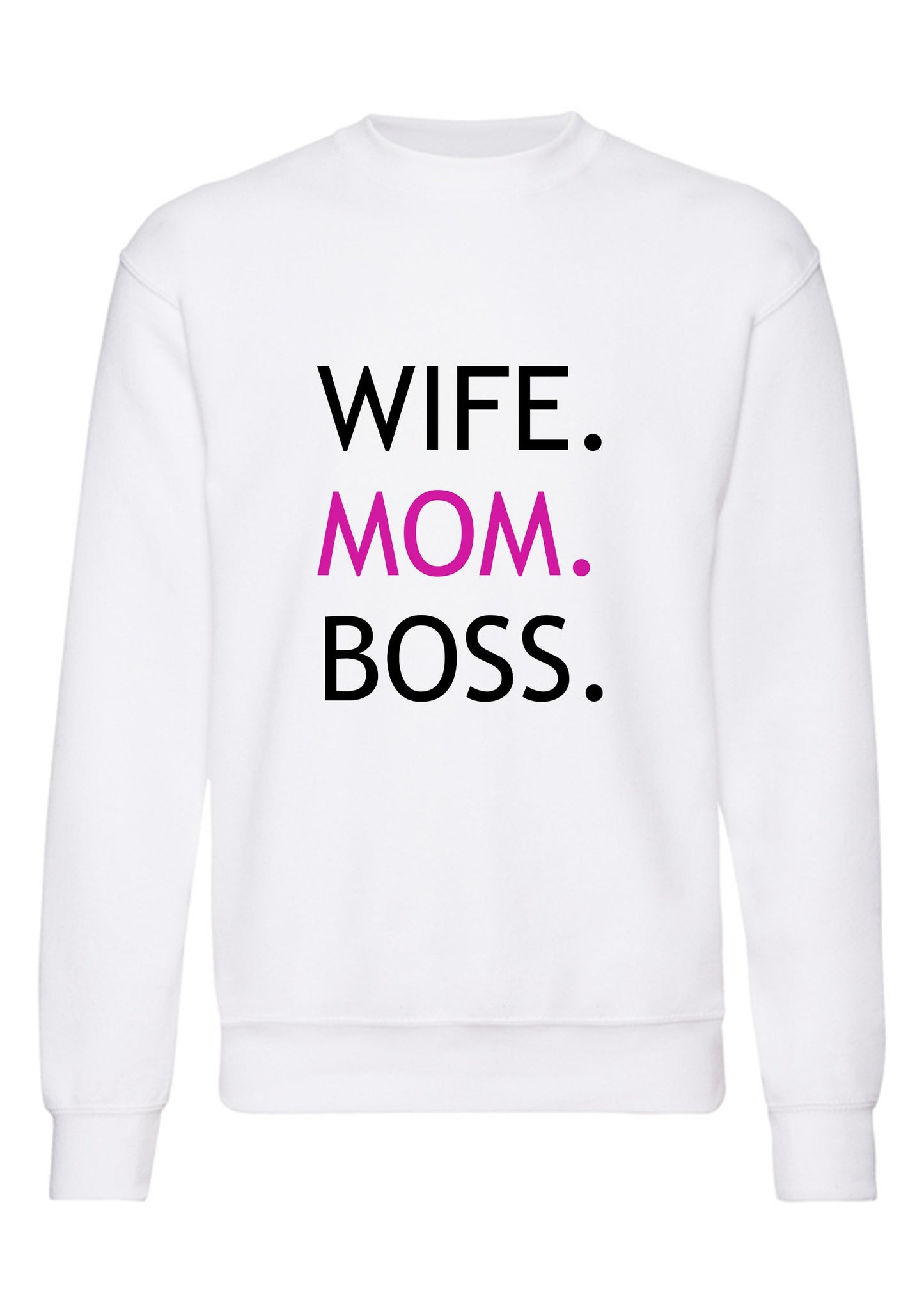 felpa girocollo unisex- wife mom boss