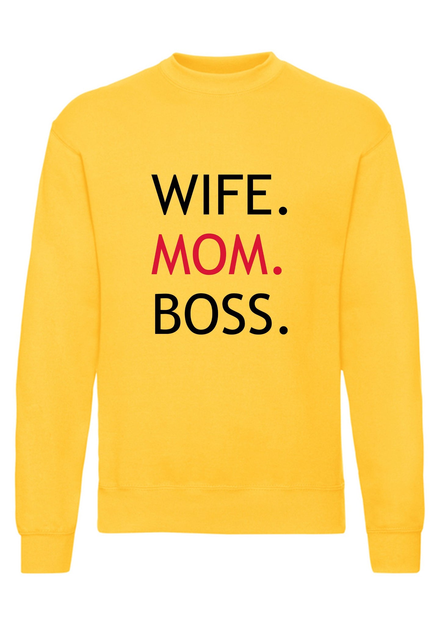 felpa girocollo unisex- wife mom boss