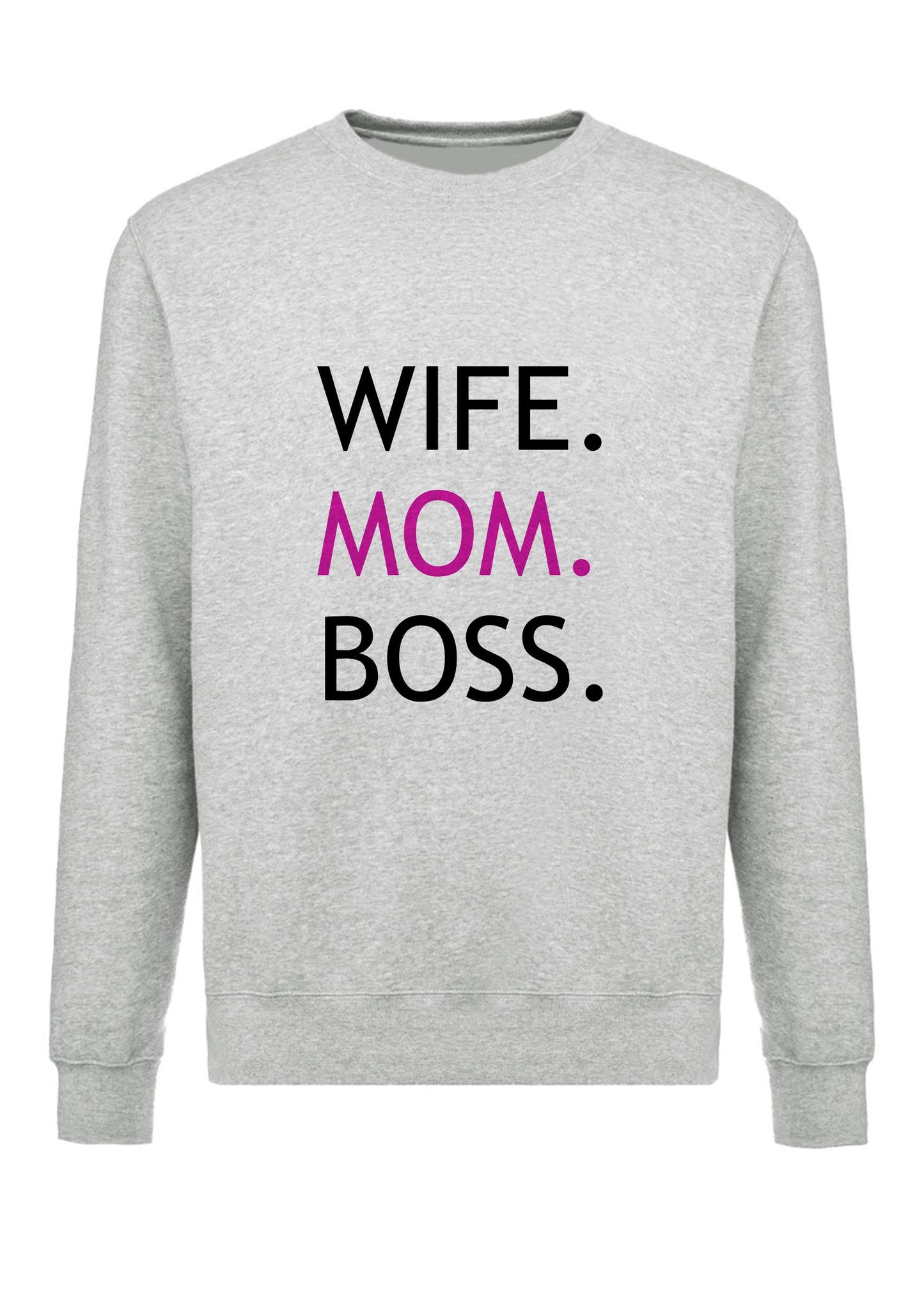 felpa girocollo unisex- wife mom boss