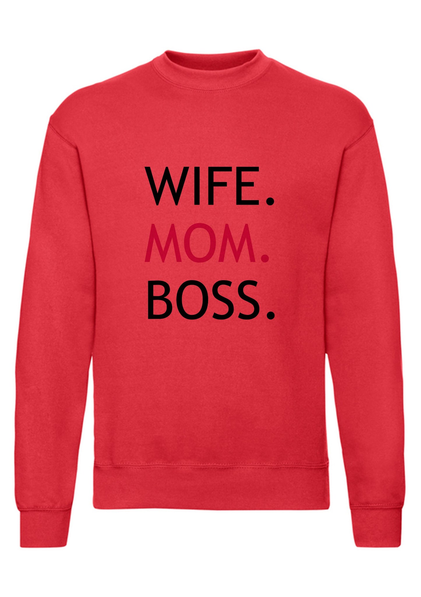 felpa girocollo unisex- wife mom boss