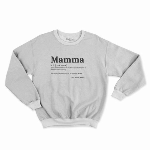 felpa girocollo unisex-mamma dizionario