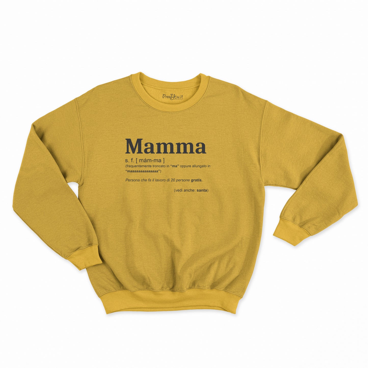 felpa girocollo unisex-mamma dizionario