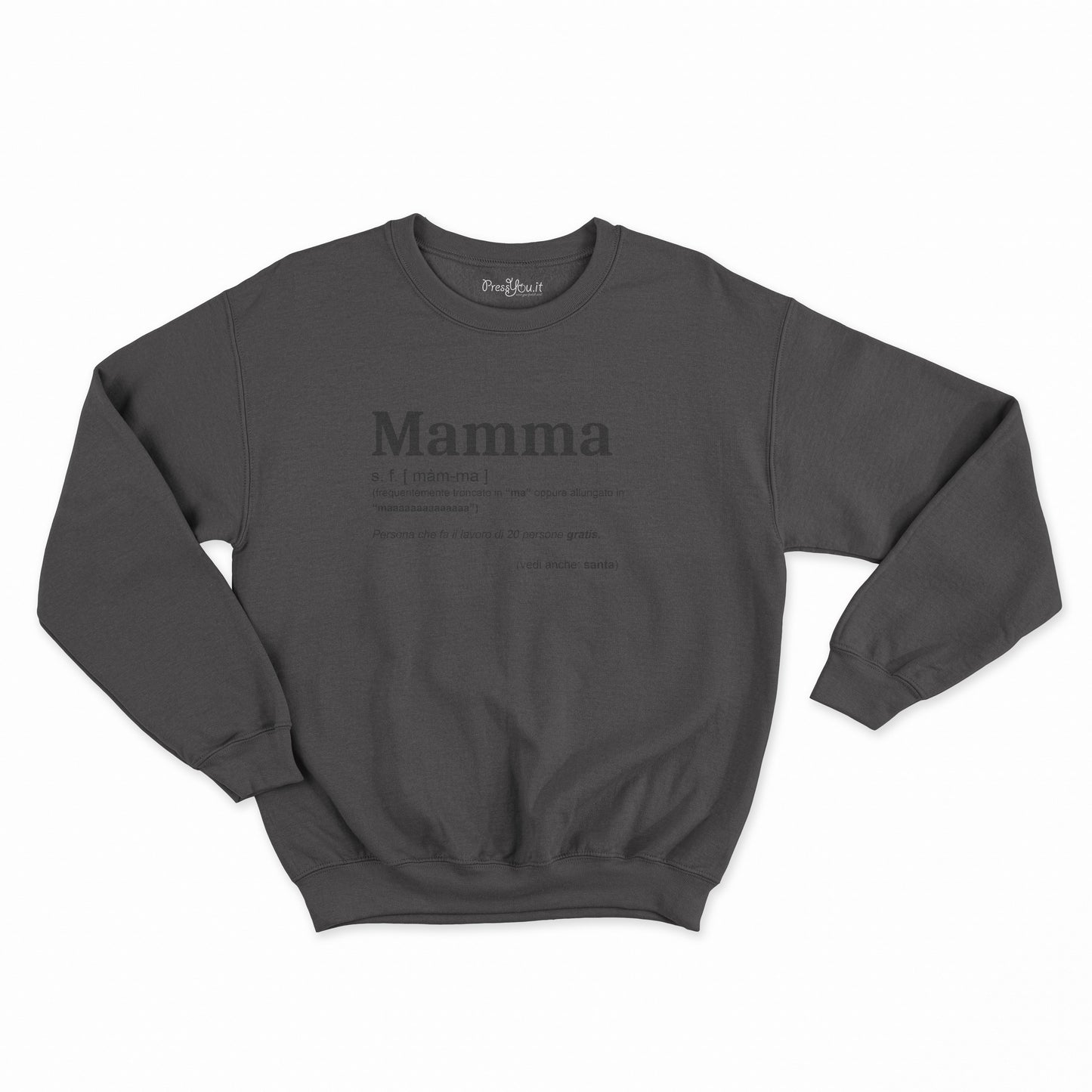 felpa girocollo unisex-mamma dizionario