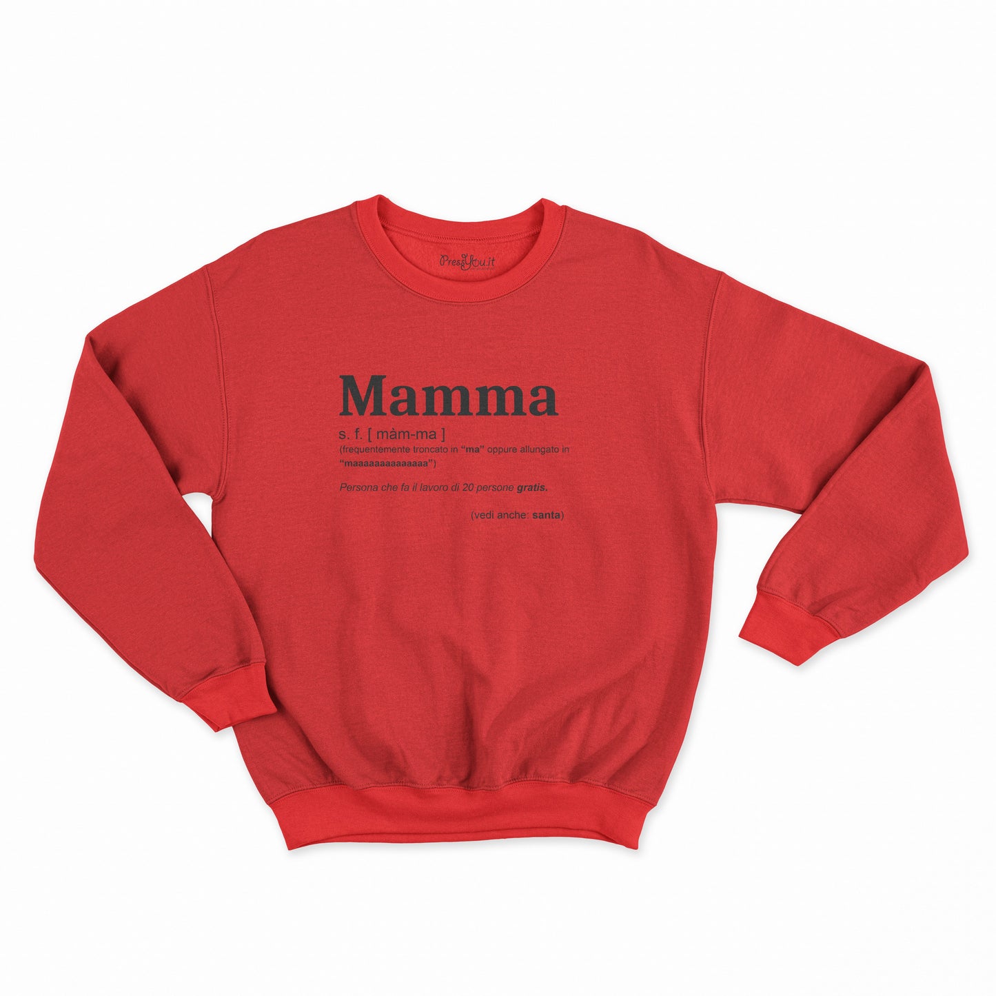 felpa girocollo unisex-mamma dizionario