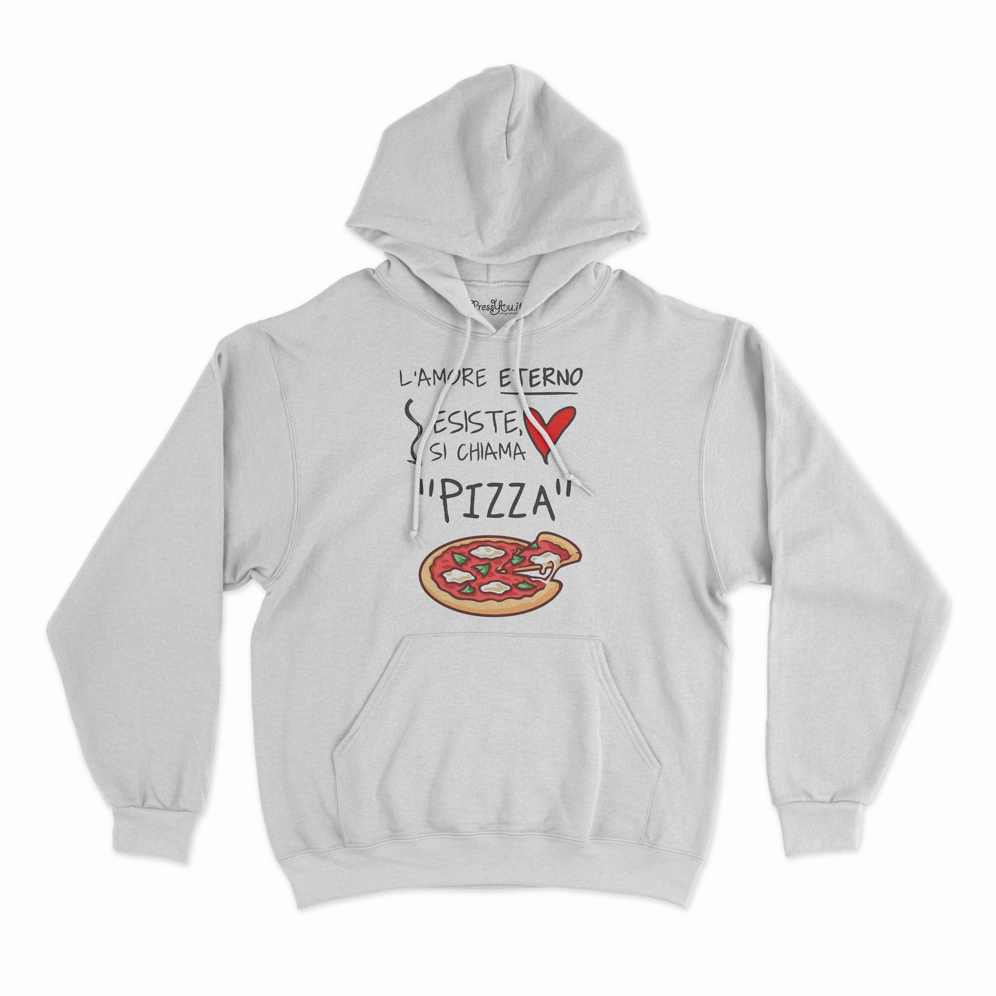 felpa con cappuccio unisex- pizza amore eterno