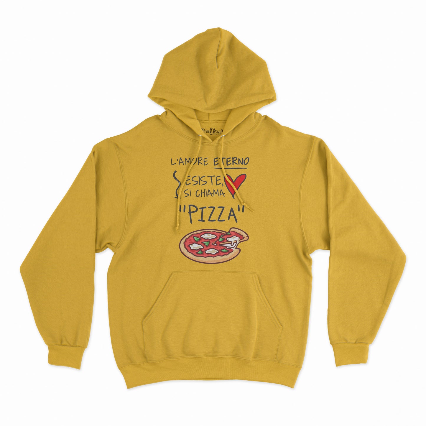 felpa con cappuccio unisex- pizza amore eterno