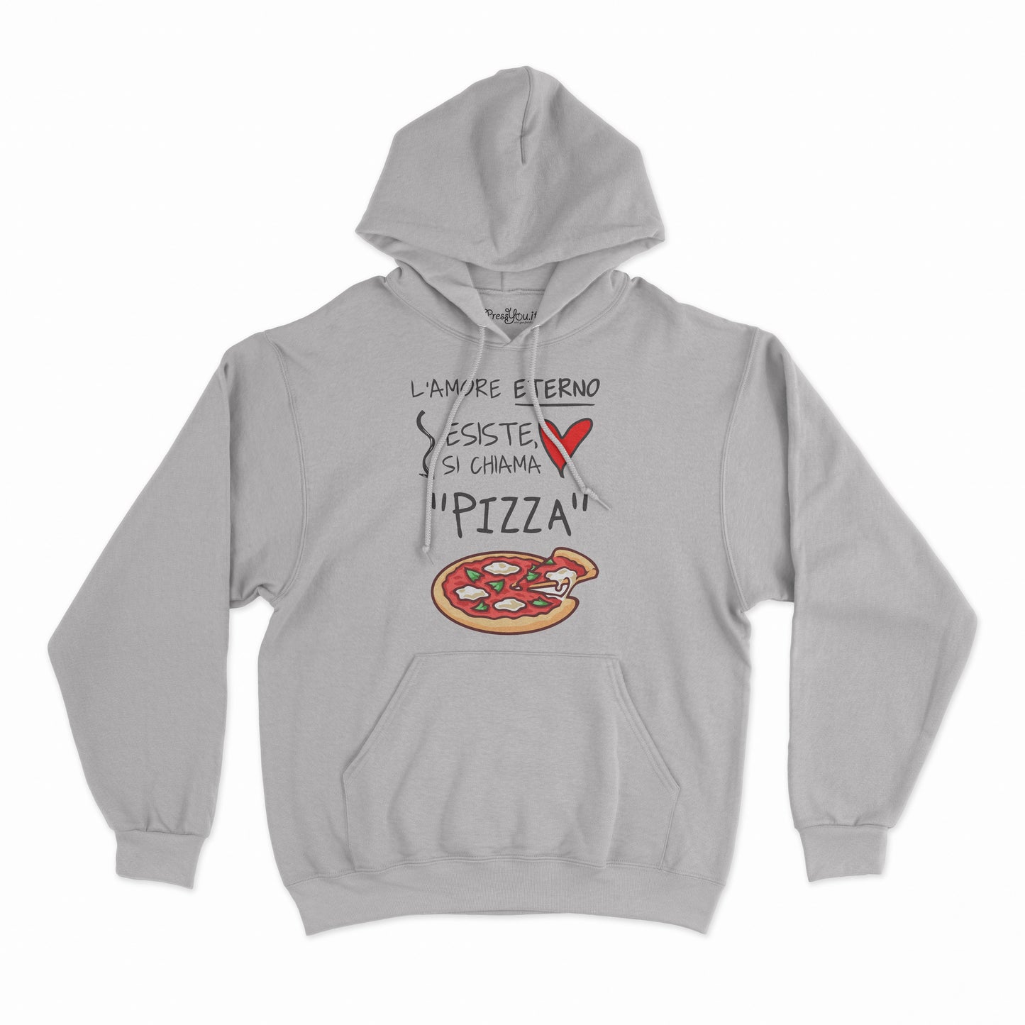 felpa con cappuccio unisex- pizza amore eterno