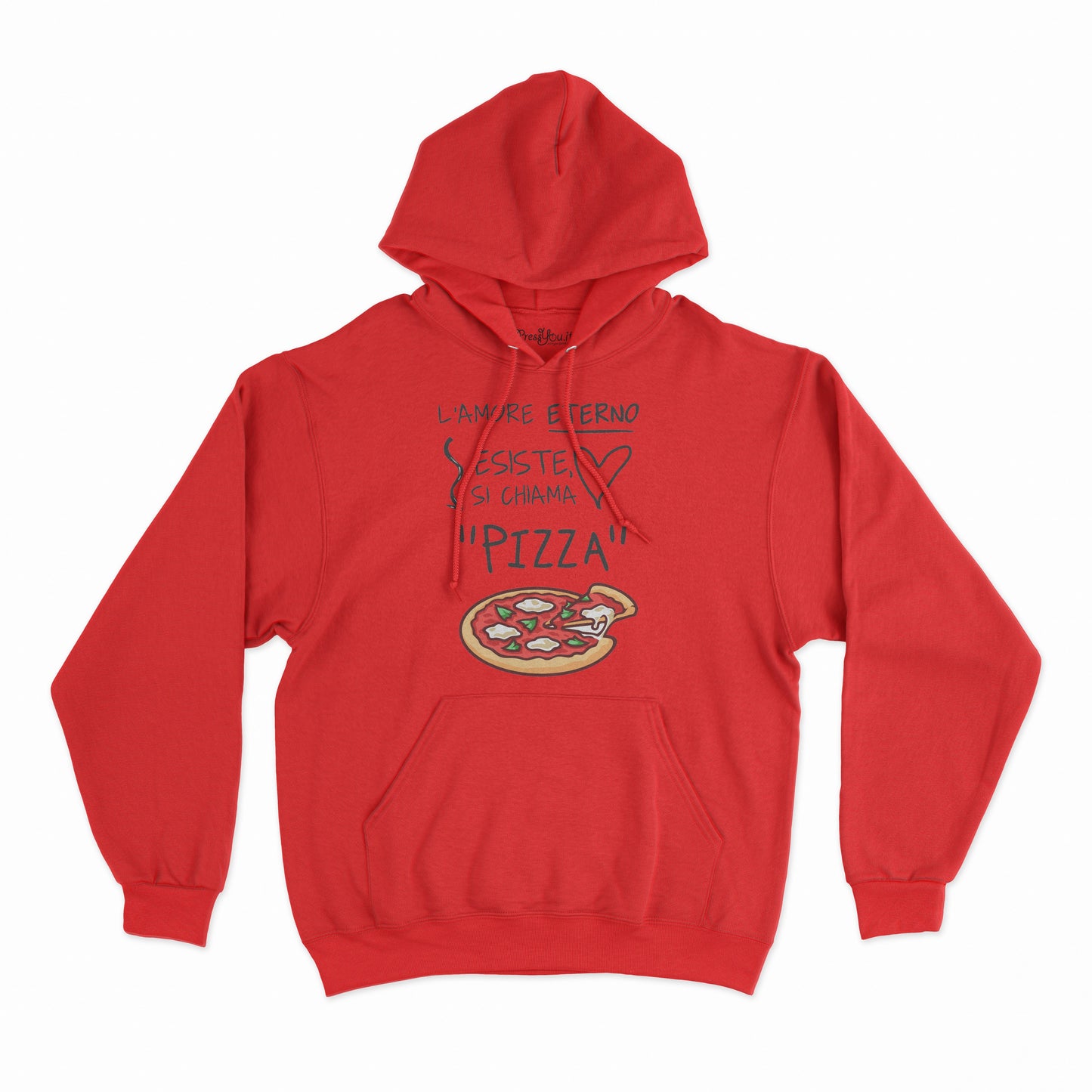 felpa con cappuccio unisex- pizza amore eterno