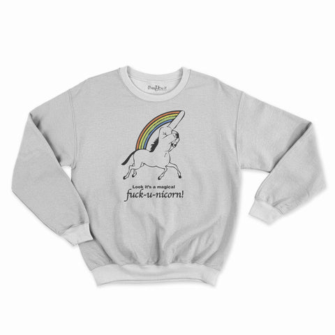 felpa girocollo unisex- fuck u nicorn