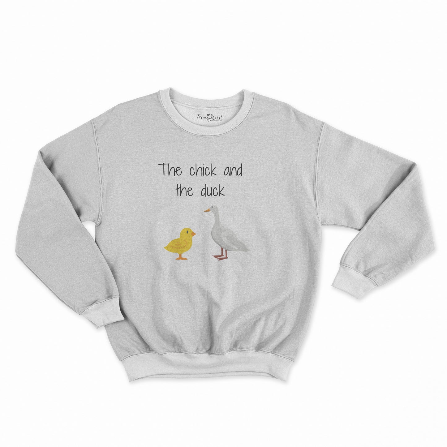 felpa girocollo unisex- chick duck papera pulcino