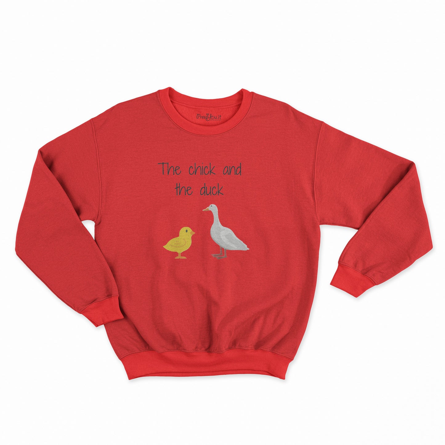 felpa girocollo unisex- chick duck papera pulcino