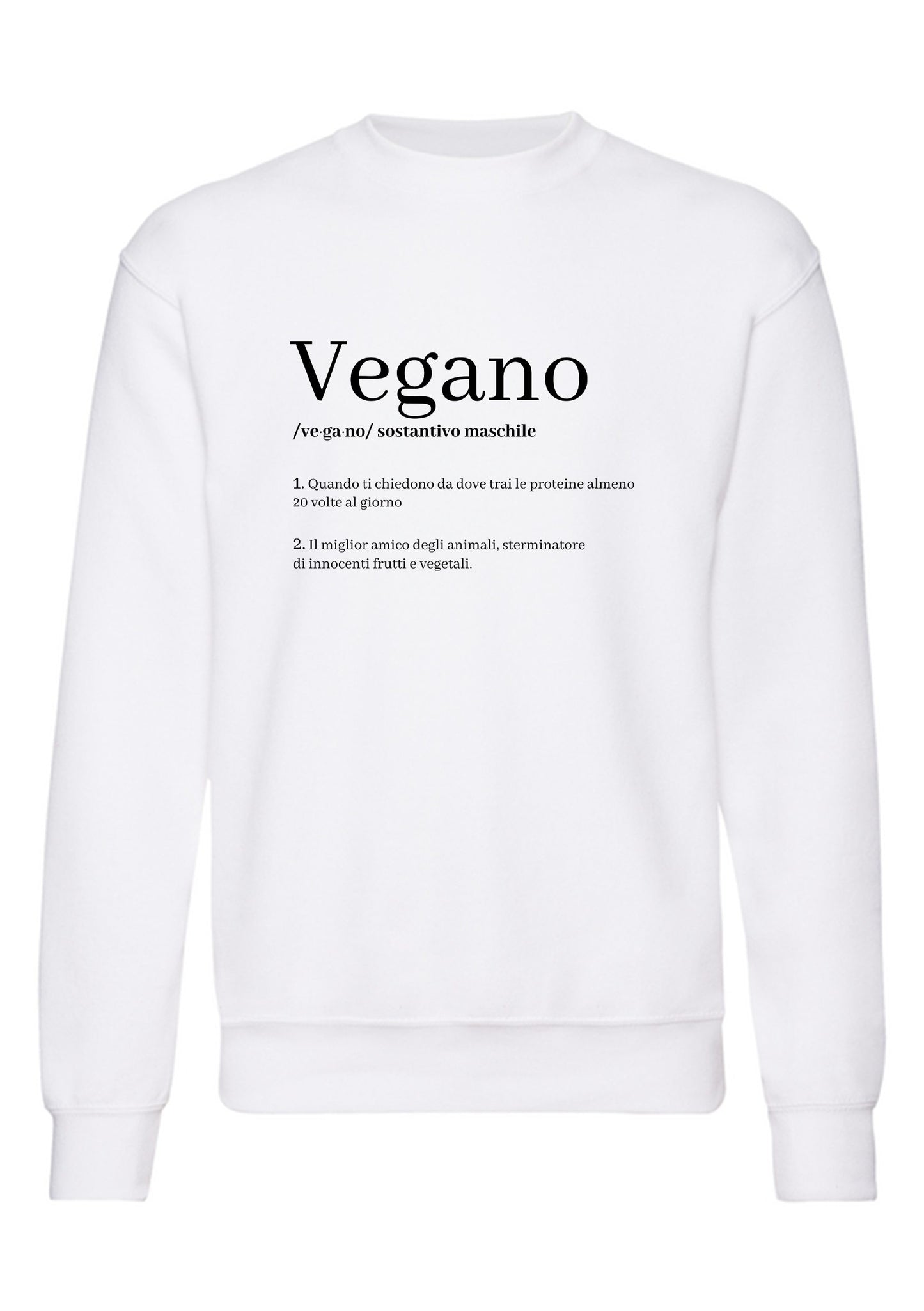 felpa girocollo unisex- vegano dizionario