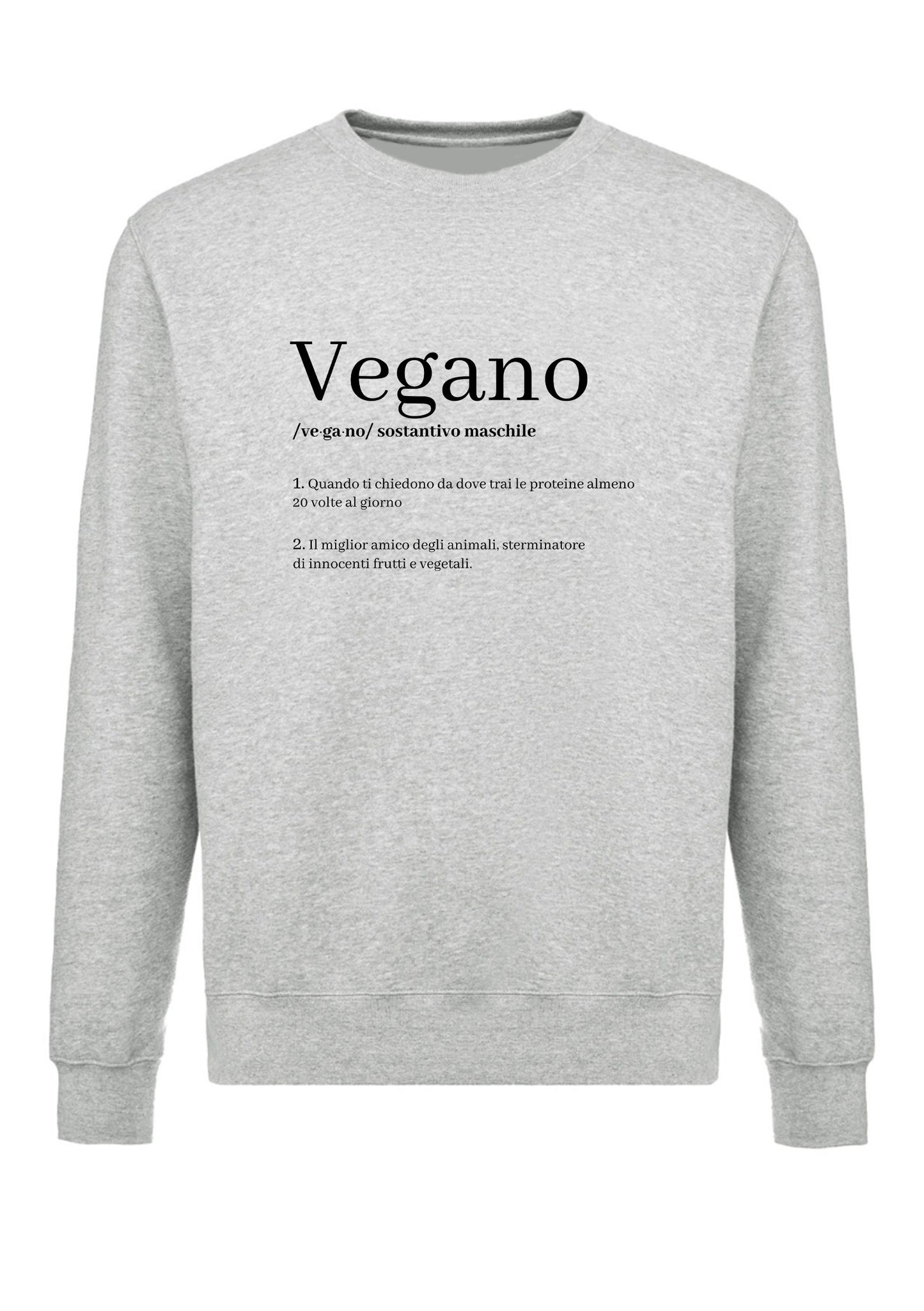 felpa girocollo unisex- vegano dizionario