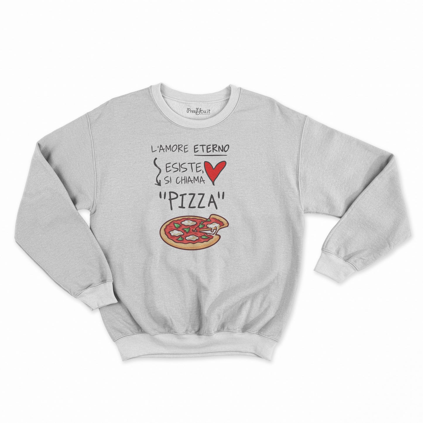 felpa girocollo unisex- pizza amore eterno