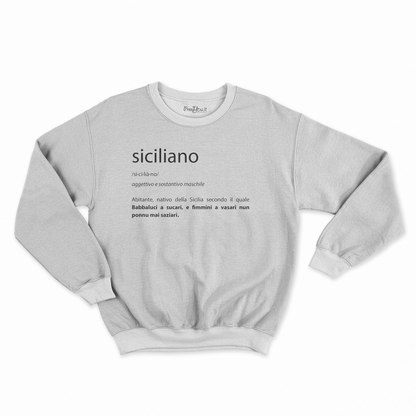 felpa girocollo unisex- siciliano dizionario