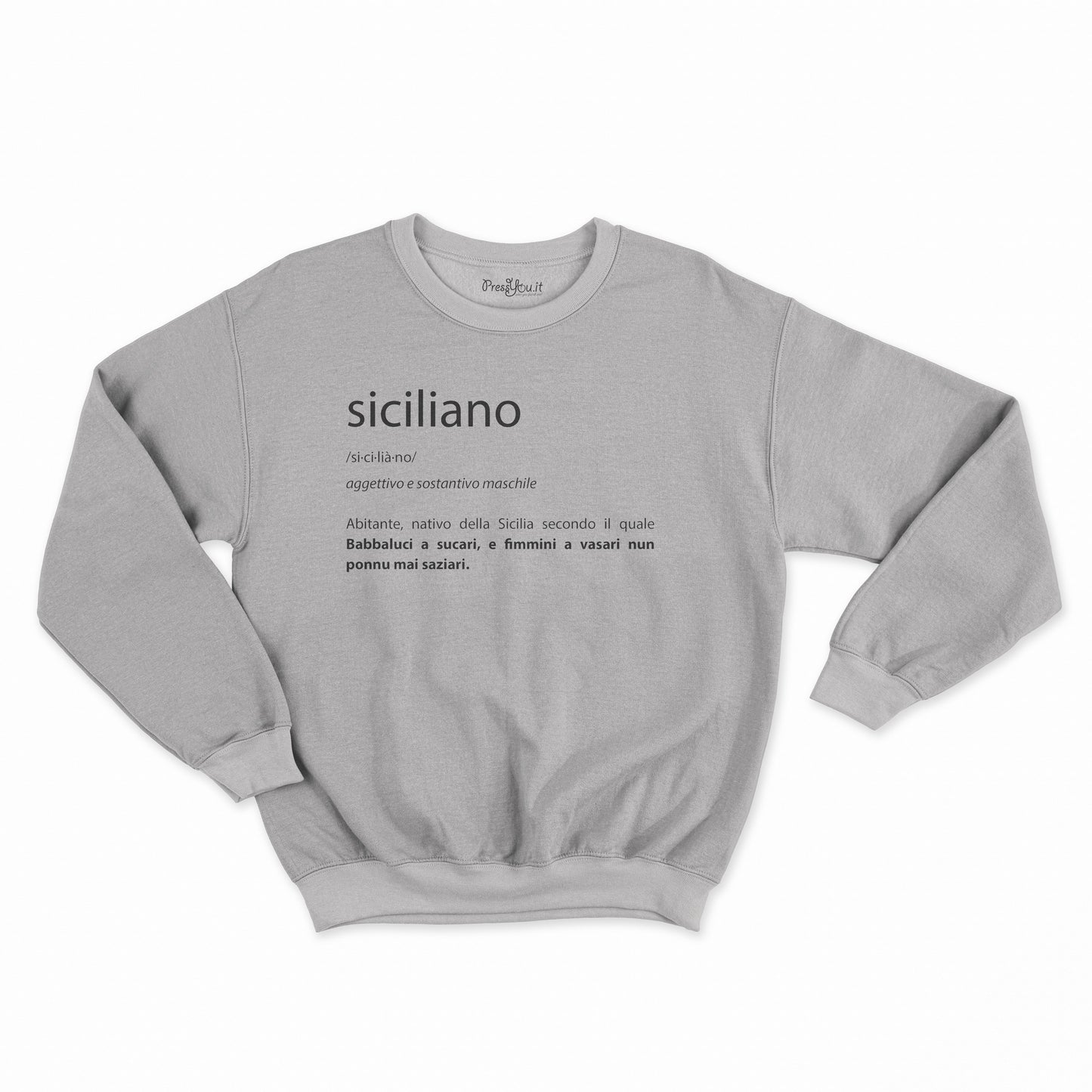 felpa girocollo unisex- siciliano dizionario