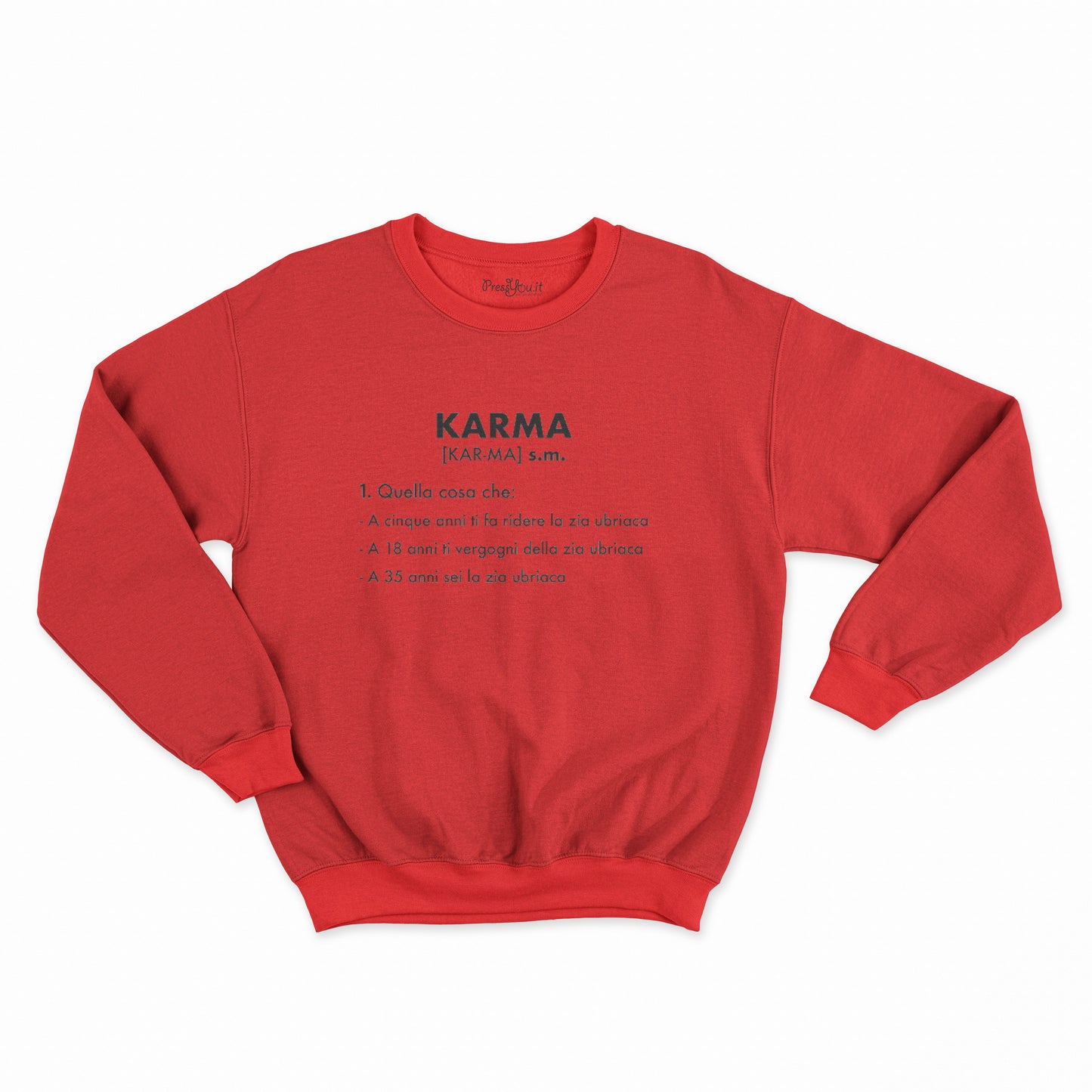 felpa girocollo unisex- karma dizionario