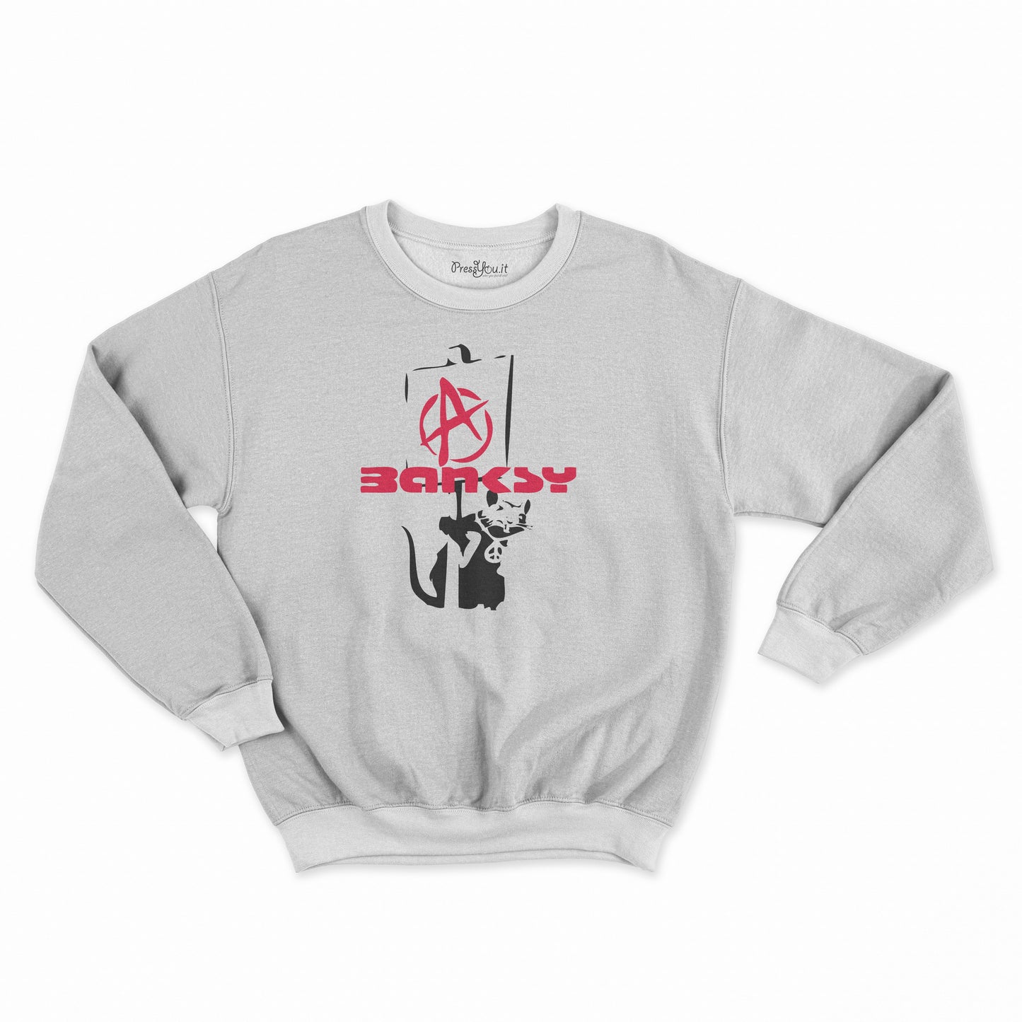 felpa girocollo unisex-banksy topo