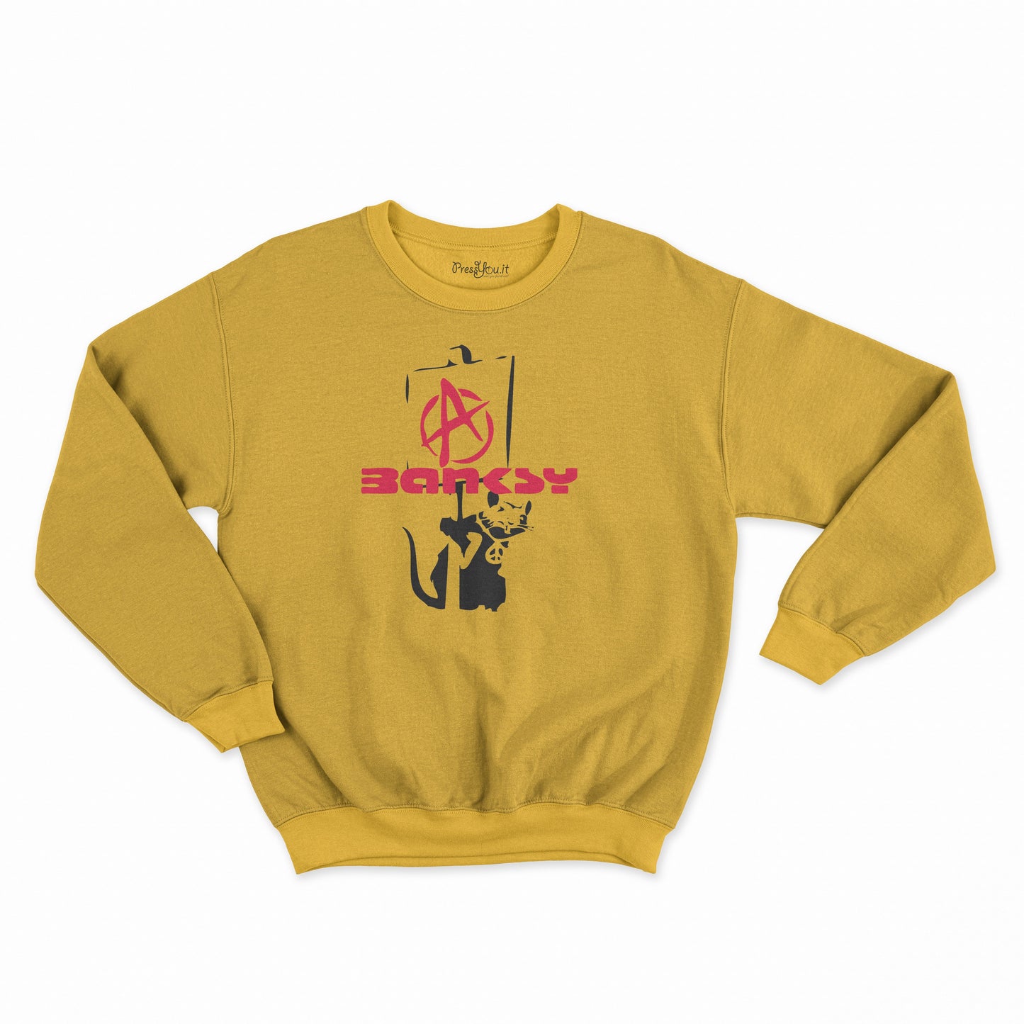 felpa girocollo unisex-banksy topo