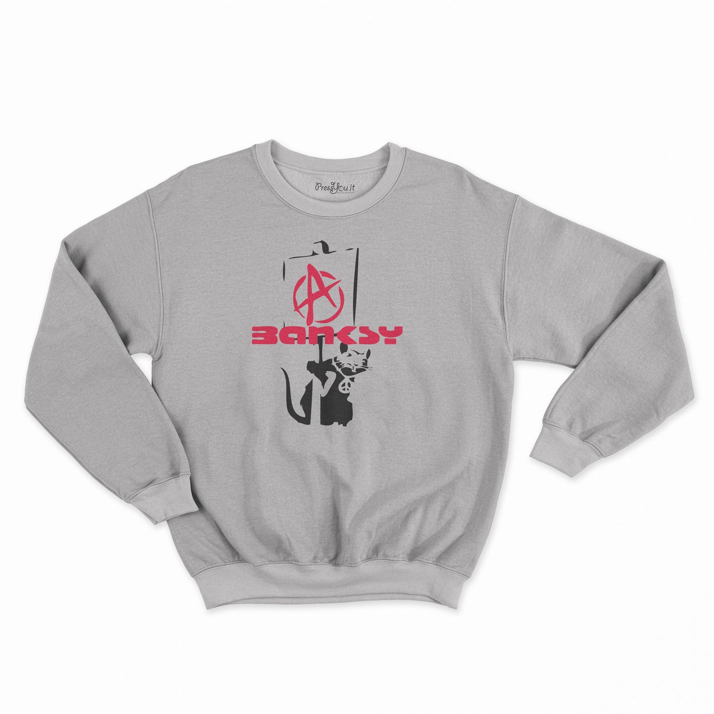 felpa girocollo unisex-banksy topo