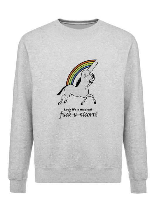 felpa girocollo unisex- fuck unicorn