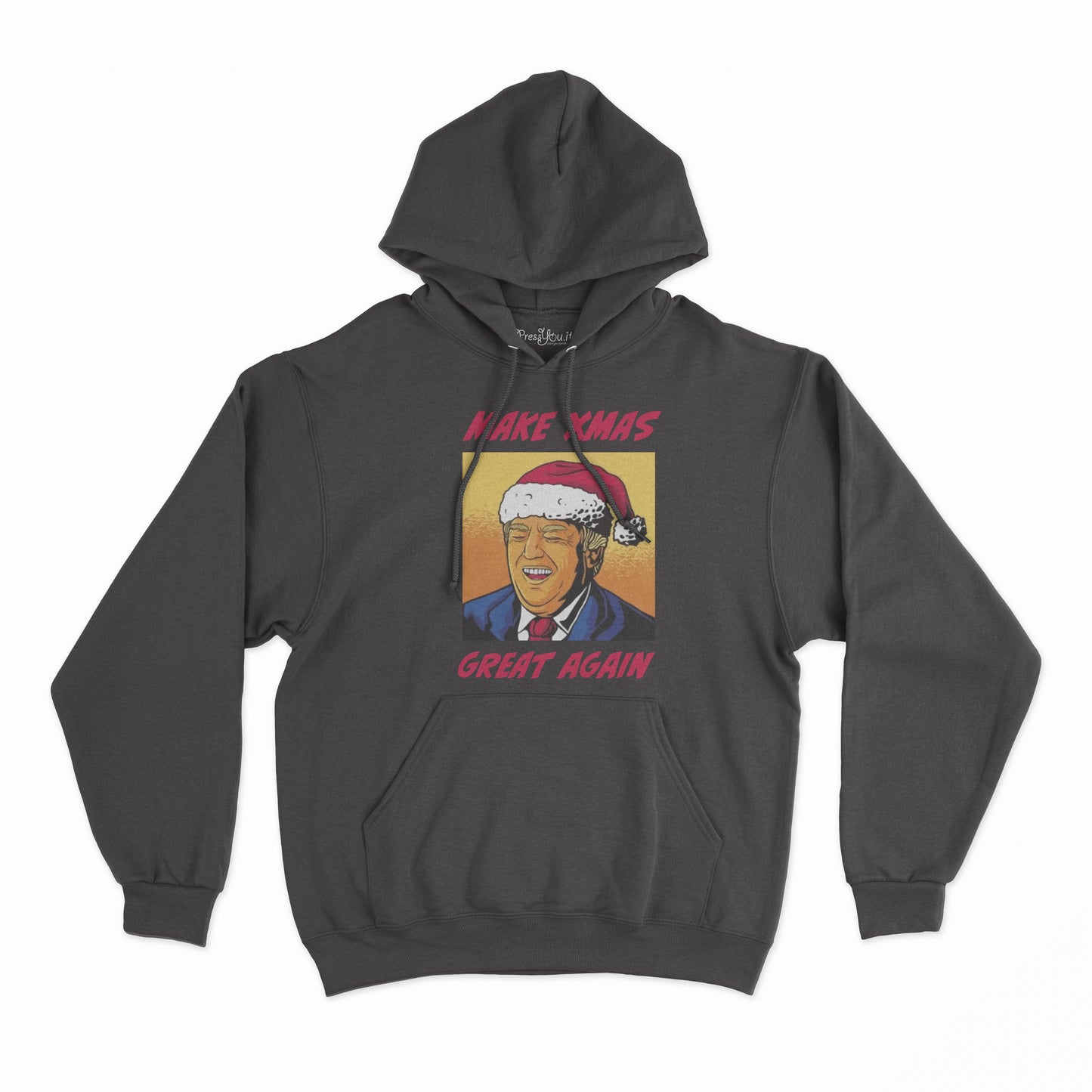 felpa con cappuccio unisex-trump make xmas great again