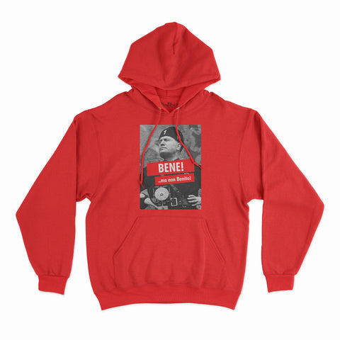 felpa con cappuccio unisex- bene ma non benito