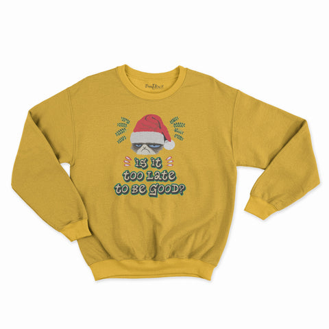 felpa girocollo unisex- natale is it too late to be good