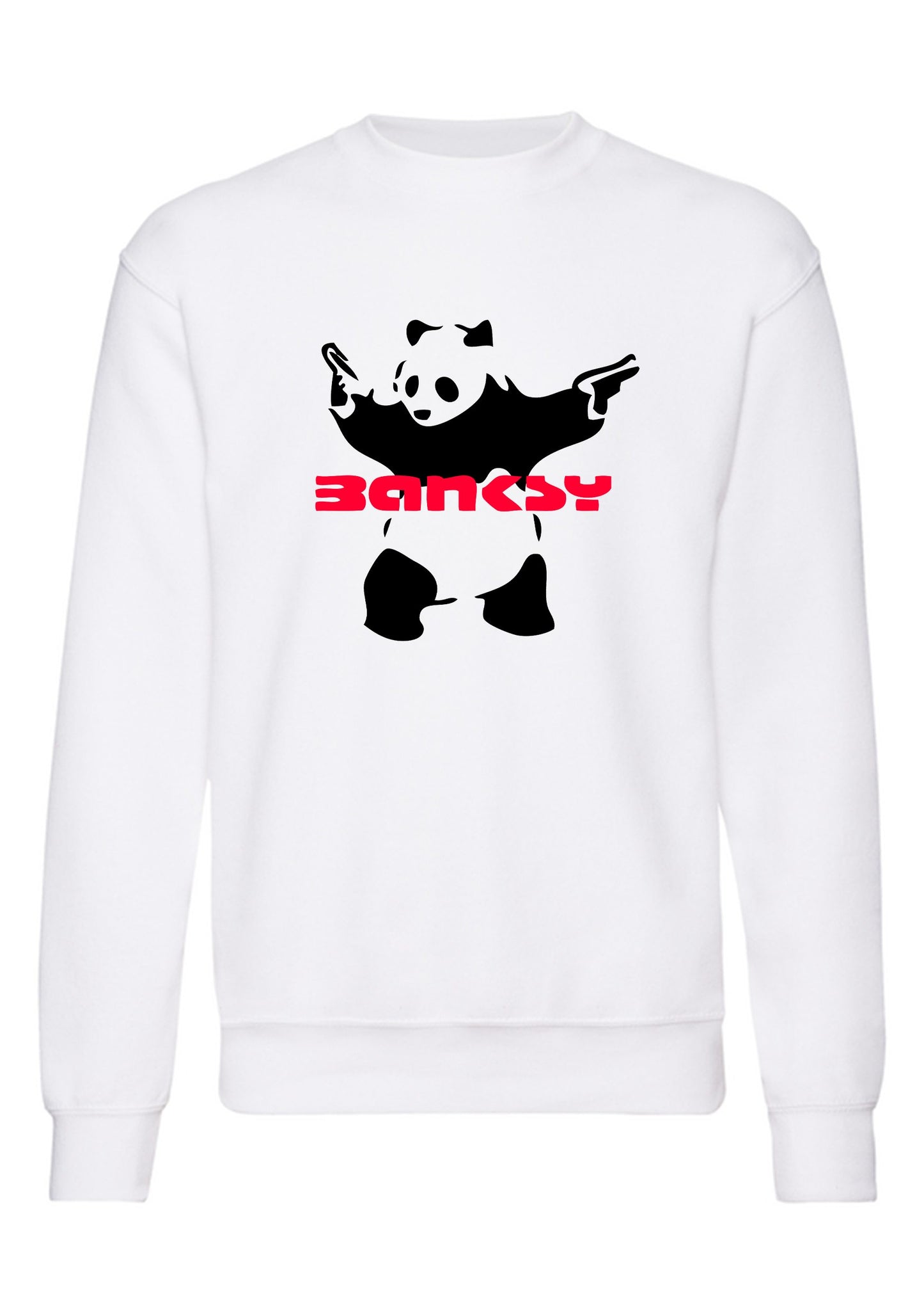 felpa girocollo unisex- panda guns street art