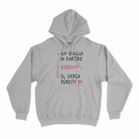 felpa con cappuccio unisex- ho voglia di partire