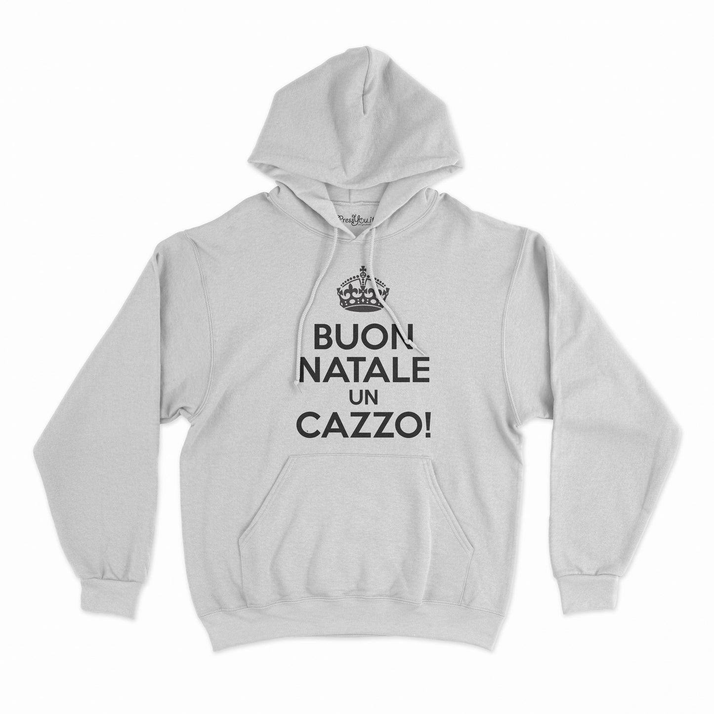 felpa con cappuccio unisex- buon natale un cazzo