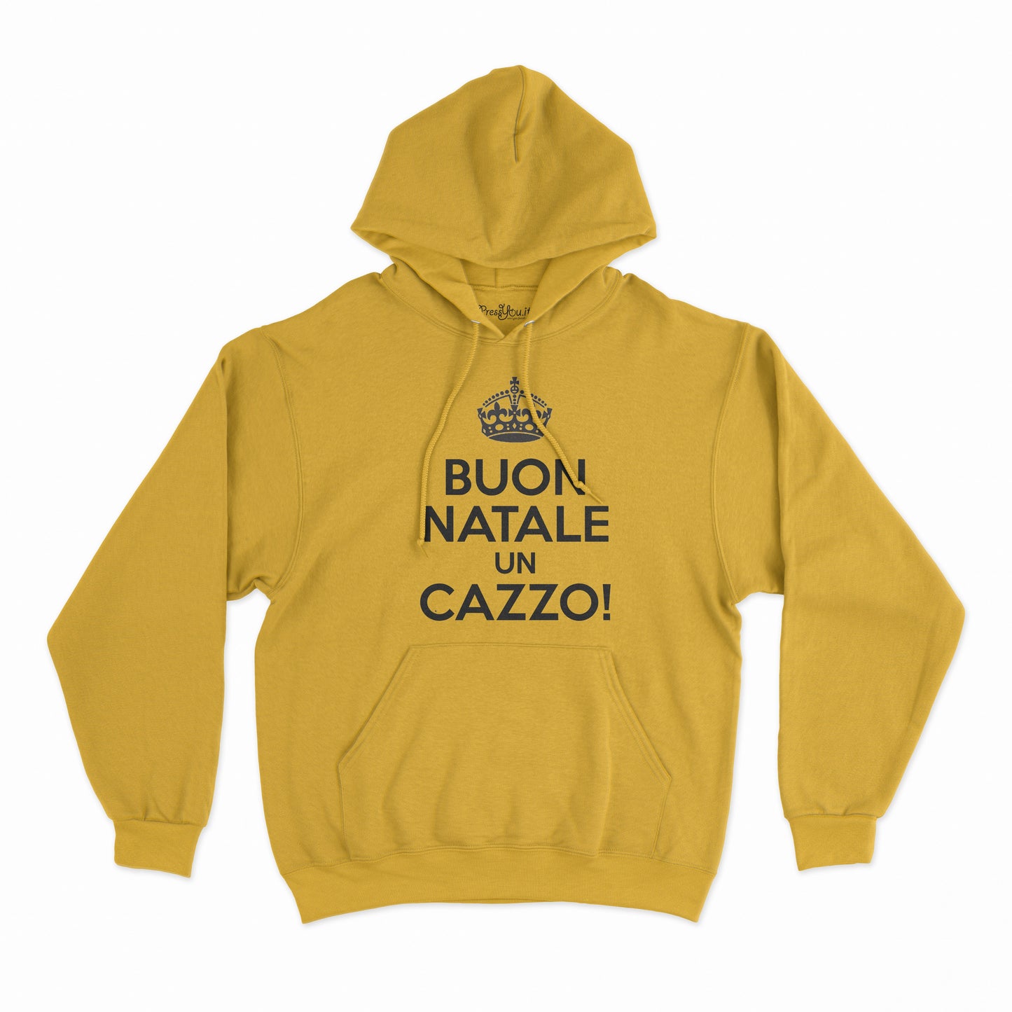 felpa con cappuccio unisex- buon natale un cazzo