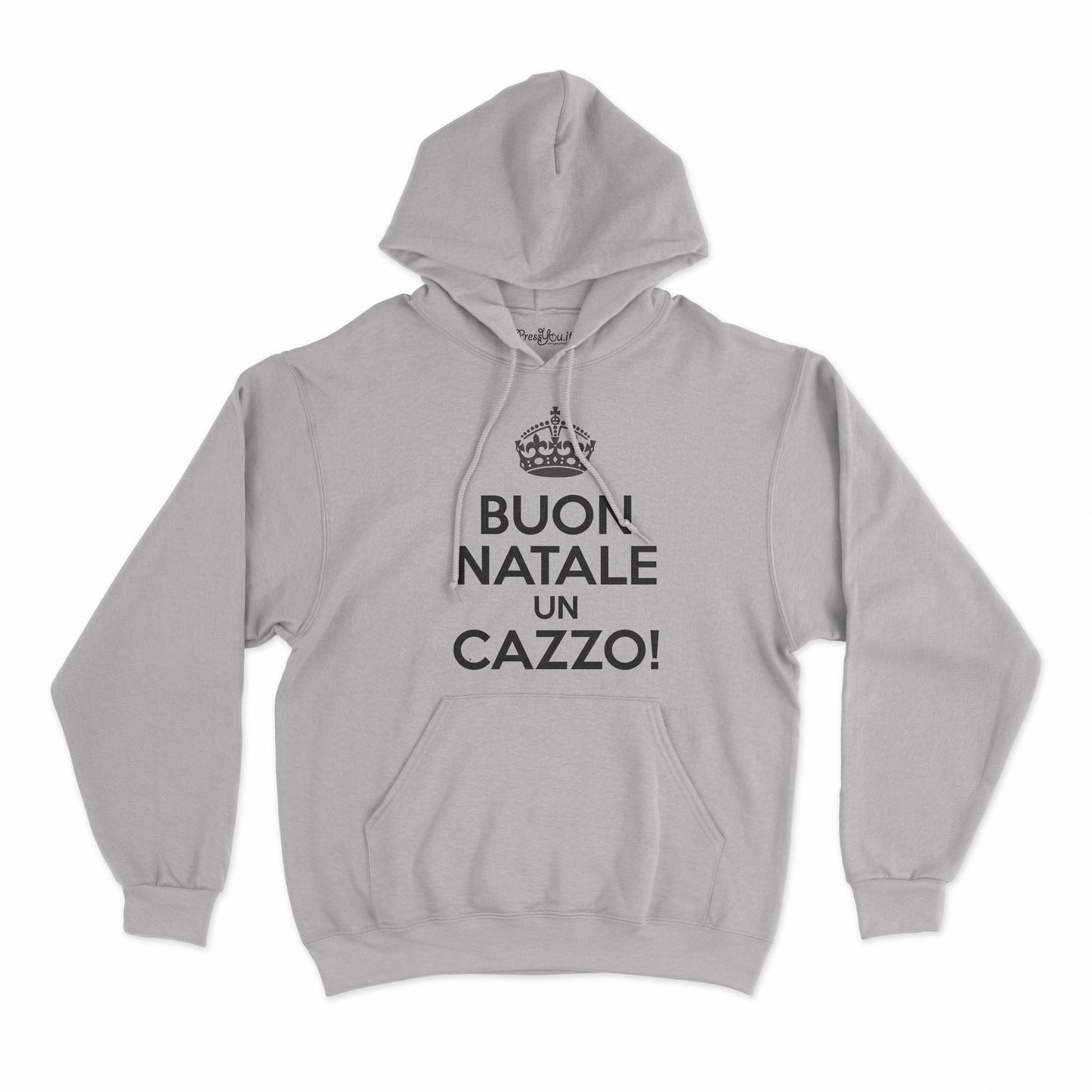 felpa con cappuccio unisex- buon natale un cazzo