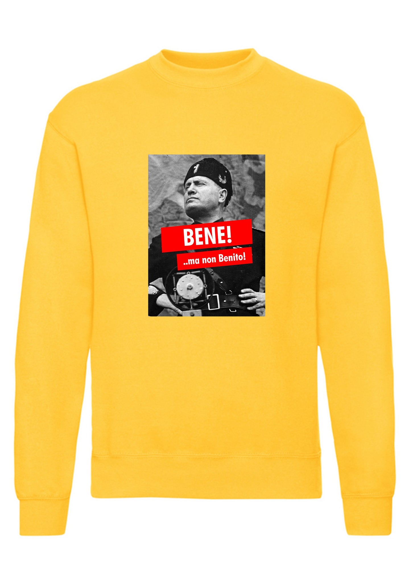 felpa girocollo unisex- bene ma non benito