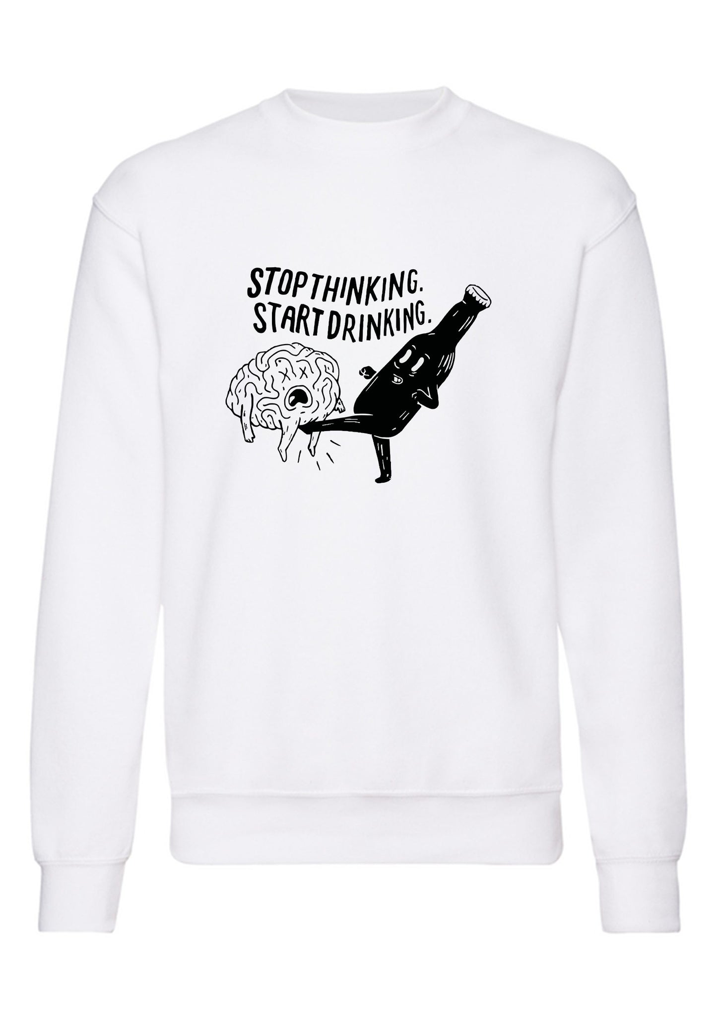 felpa girocollo unisex- stop thinking