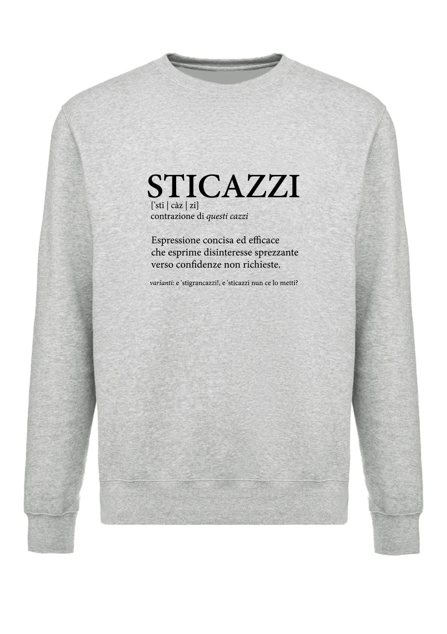 felpa girocollo unisex- sti cazzi dizionario