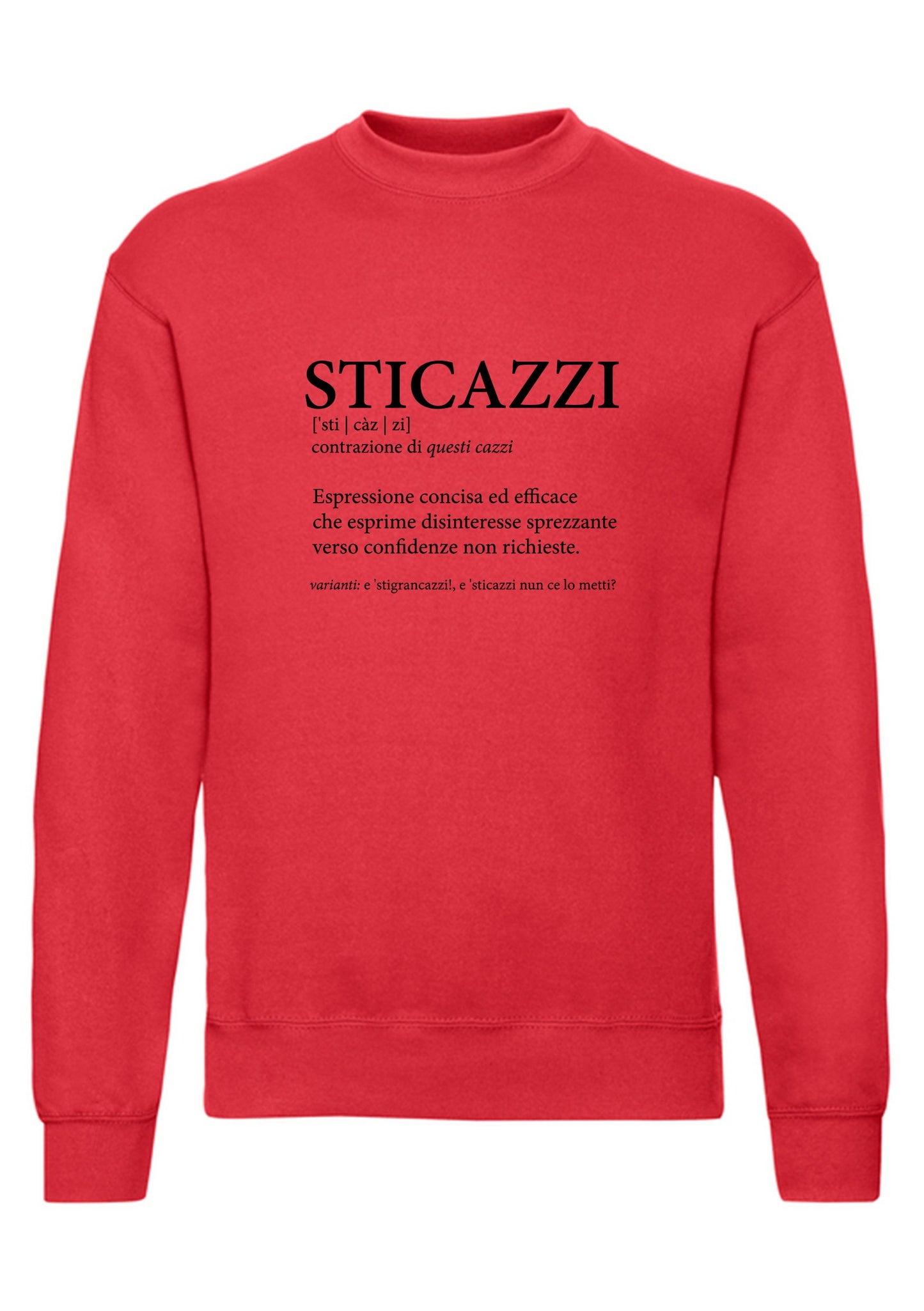 felpa girocollo unisex- sti cazzi dizionario