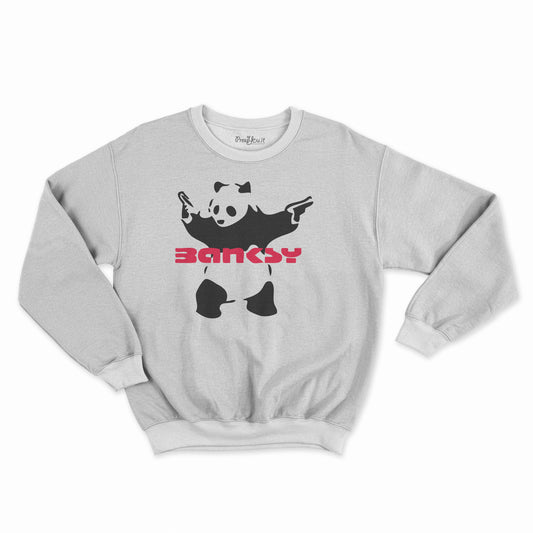 felpa girocollo unisex-banksy panda