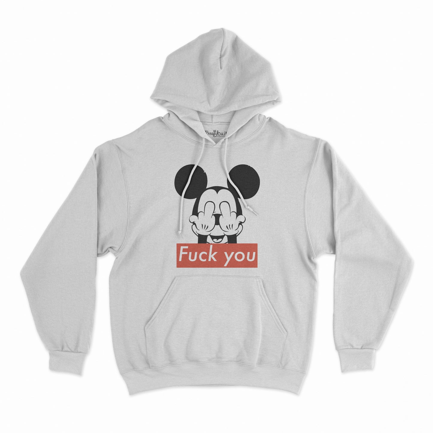 felpa con cappuccio unisex- topo fuck you